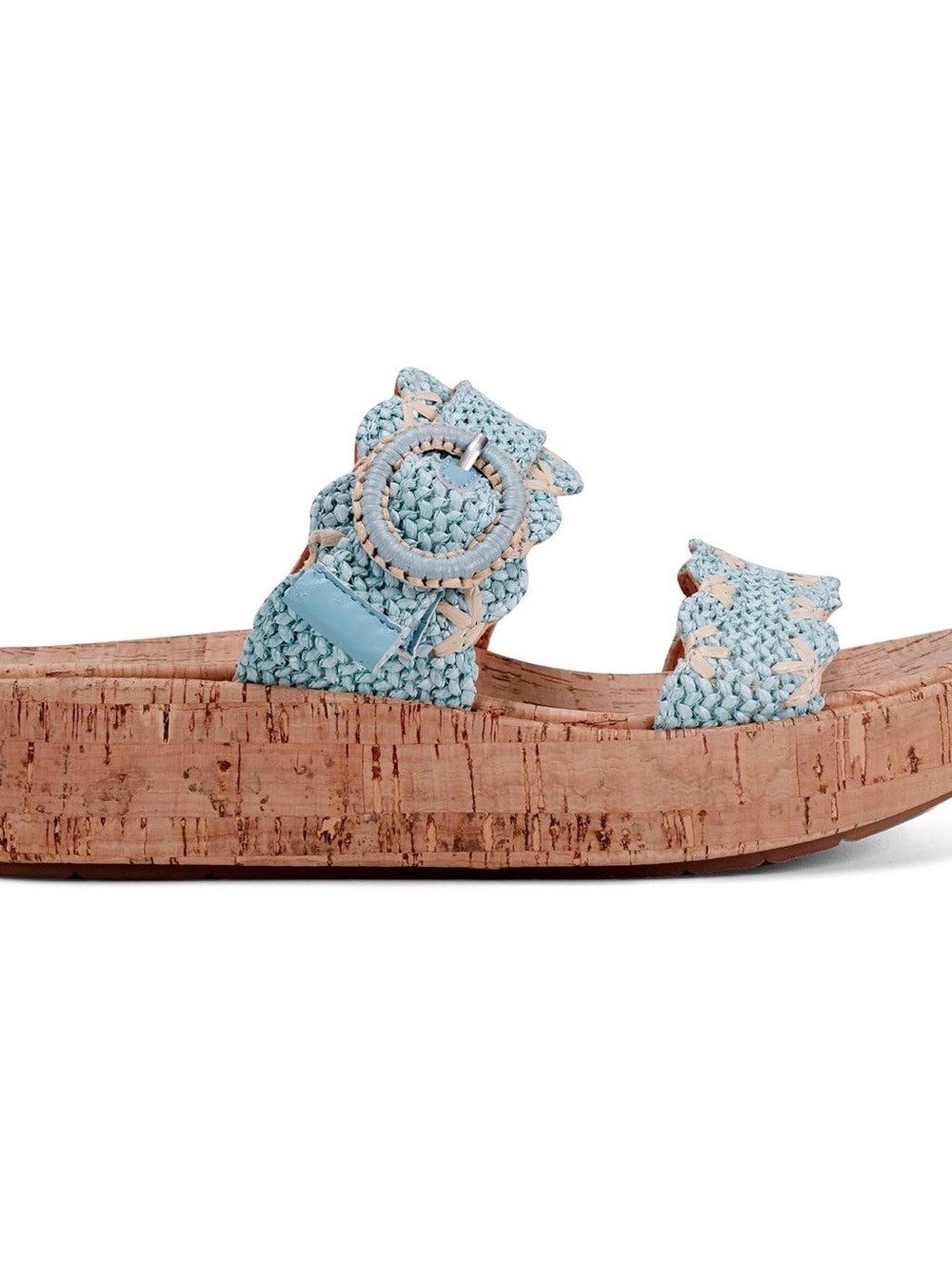 Earth Sky Blue Braided Cork Slide with Buckle - Picture 6 of 8